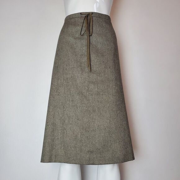 Vintage Y2K Banana Republic Brown Tweed Wool Skirt - Picture 1 of 8